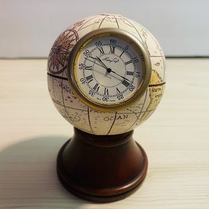 HISTORY CRAFT - WORLD CLOCK ON WOODEN PLINTH